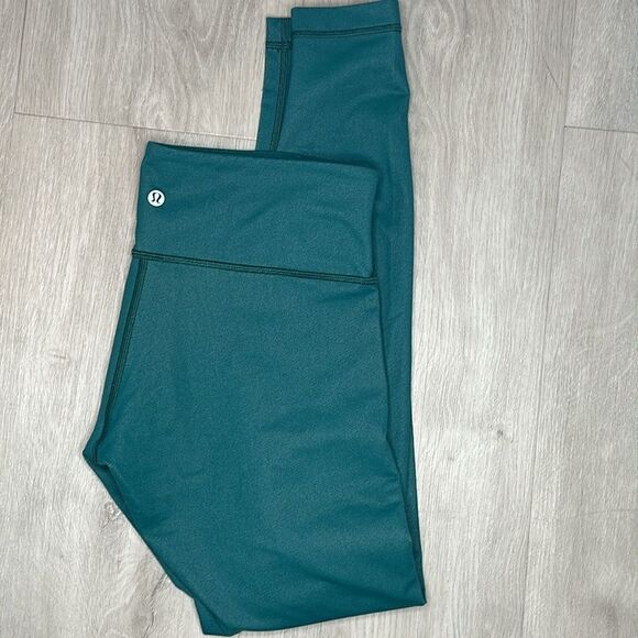 Lululemon Forage Teal Denim Wunder Under Pants size 8 - Picture 6 of 9